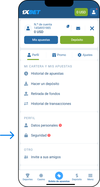 Cómo iniciar sesión y activar la autenticación de dos factores (2FA) - 1xbet Сódigo Chile